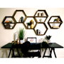 Hanah Home Raf109 Set de 6 Estantes de Pared en Madera Maciza Nogal